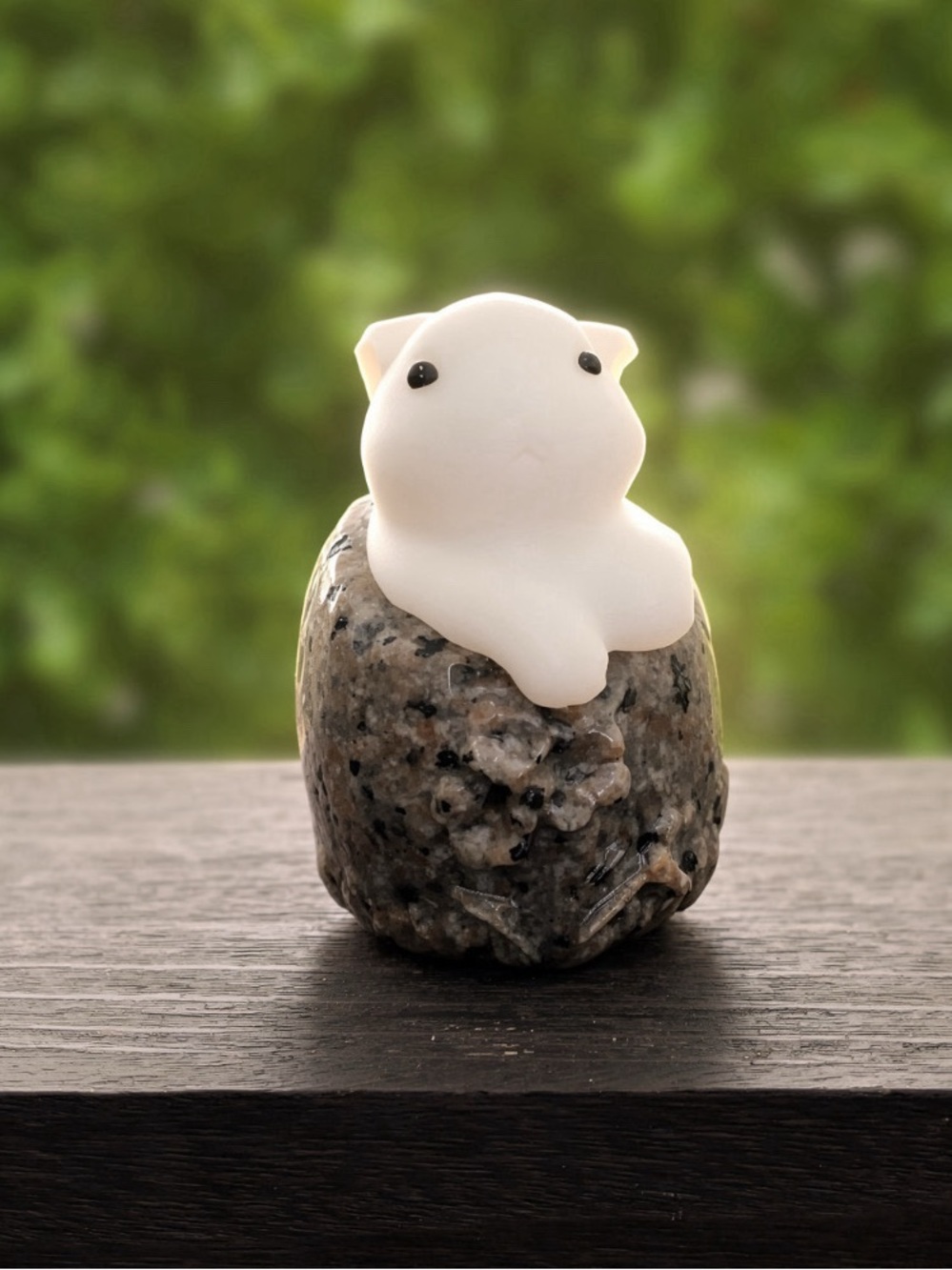 White Jade Rabbit Craving inside Yooperlite basket